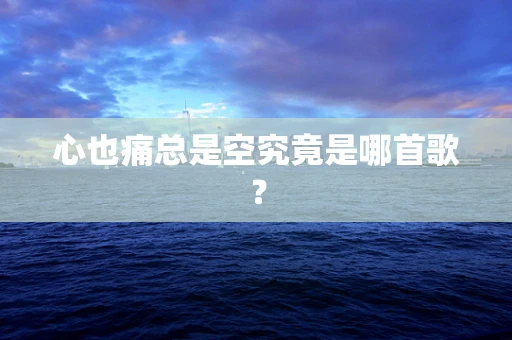 心也痛总是空究竟是哪首歌？
