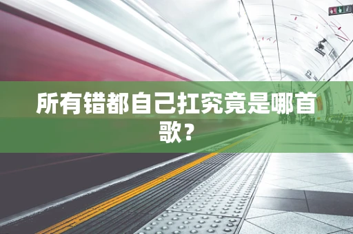 所有错都自己扛究竟是哪首歌？