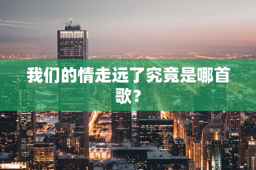 我们的情走远了究竟是哪首歌？