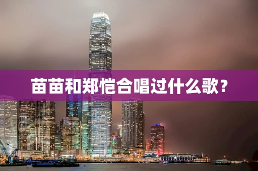 苗苗和郑恺合唱过什么歌？