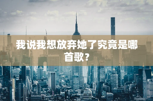 我说我想放弃她了究竟是哪首歌？