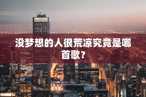 没梦想的人很荒凉究竟是哪首歌？