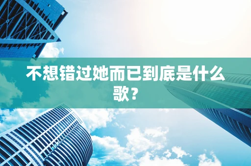 不想错过她而已到底是什么歌？