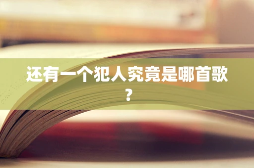 还有一个犯人究竟是哪首歌？