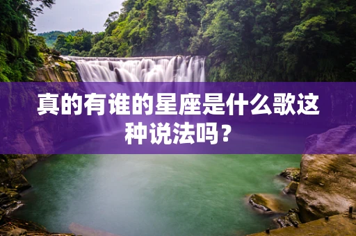 真的有谁的星座是什么歌这种说法吗？
