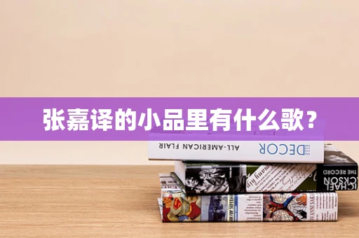 张嘉译的小品里有什么歌？