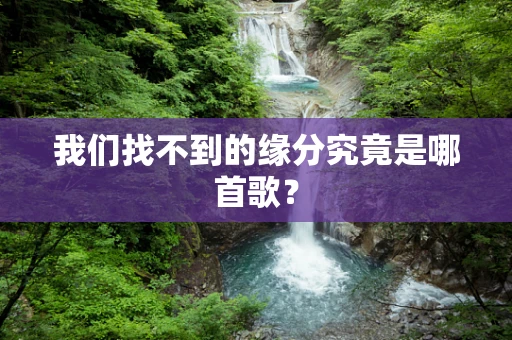 我们找不到的缘分究竟是哪首歌？