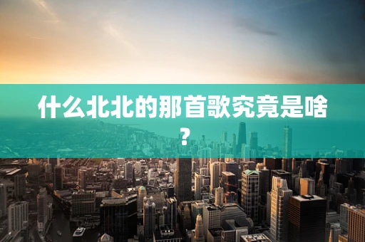 什么北北的那首歌究竟是啥？