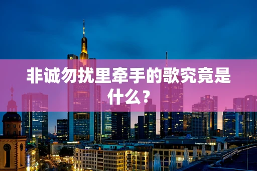 非诚勿扰里牵手的歌究竟是什么？