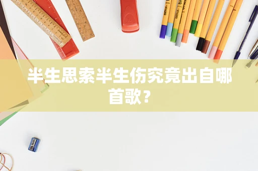 半生思索半生伤究竟出自哪首歌？