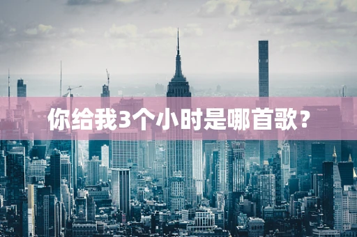 你给我3个小时是哪首歌？