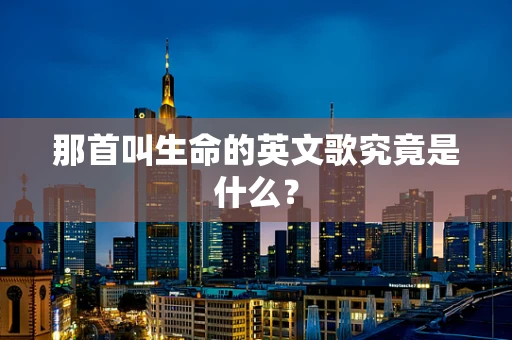 那首叫生命的英文歌究竟是什么？