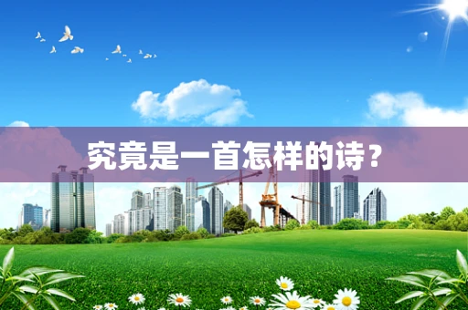 究竟是一首怎样的诗？