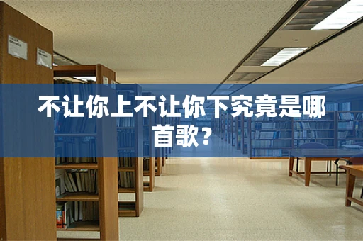 不让你上不让你下究竟是哪首歌？