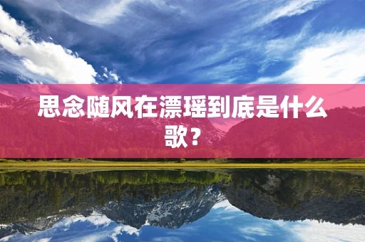 思念随风在漂瑶到底是什么歌？