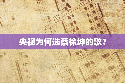 央视为何选蔡徐坤的歌？