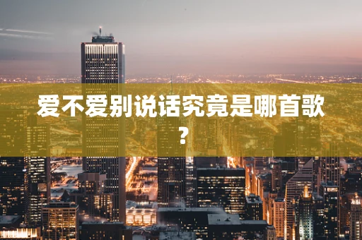 爱不爱别说话究竟是哪首歌？