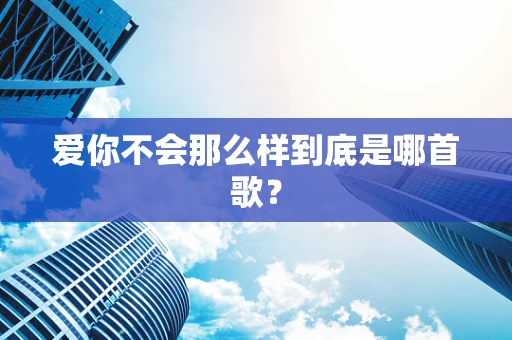 爱你不会那么样到底是哪首歌？