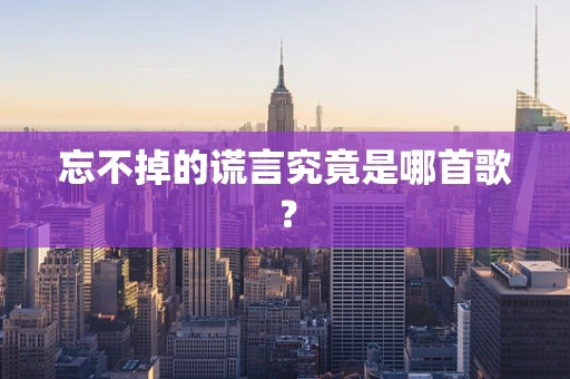 忘不掉的谎言究竟是哪首歌？