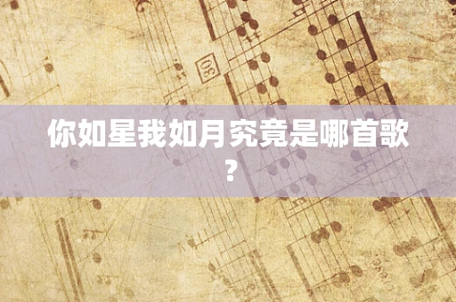 你如星我如月究竟是哪首歌？