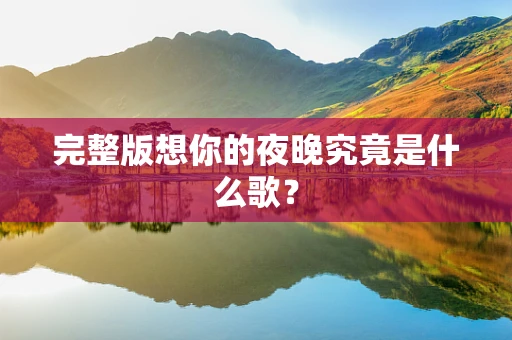 完整版想你的夜晚究竟是什么歌？