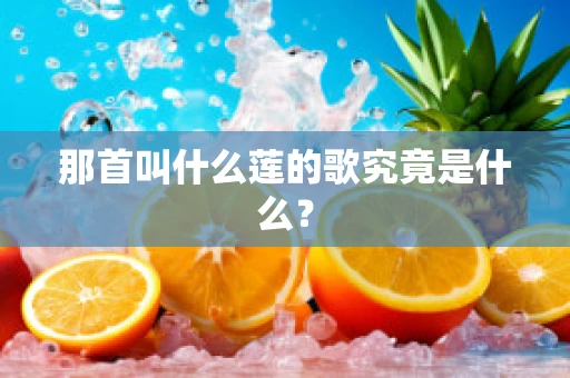 那首叫什么莲的歌究竟是什么？