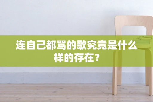 连自己都骂的歌究竟是什么样的存在？