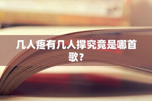 几人疼有几人撑究竟是哪首歌？