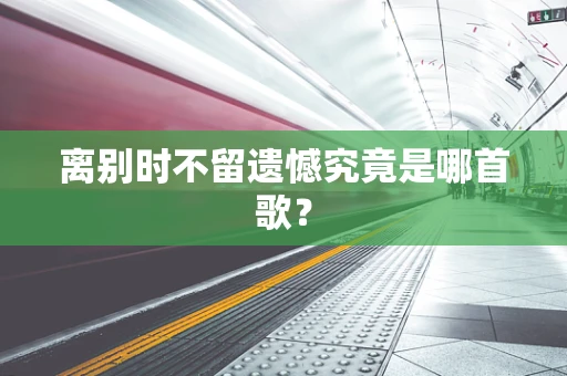 离别时不留遗憾究竟是哪首歌？