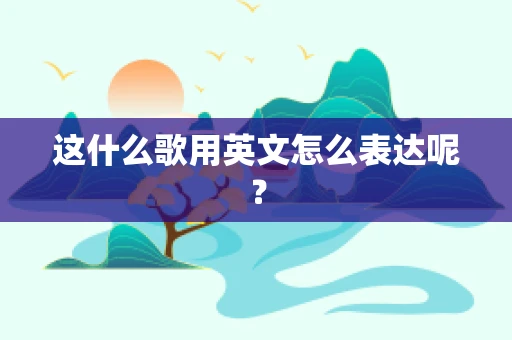 这什么歌用英文怎么表达呢？