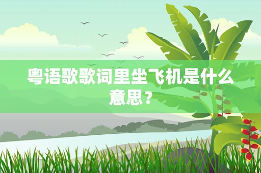 粤语歌歌词里坐飞机是什么意思？