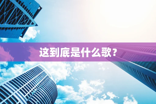 这到底是什么歌？