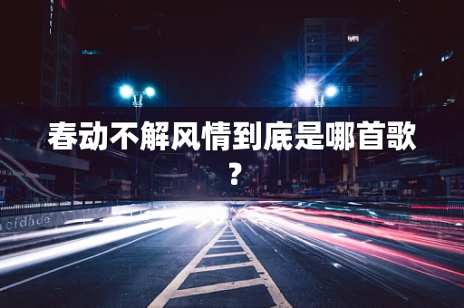 春动不解风情到底是哪首歌？
