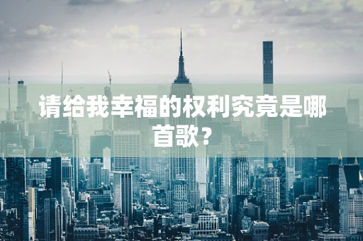 请给我幸福的权利究竟是哪首歌？