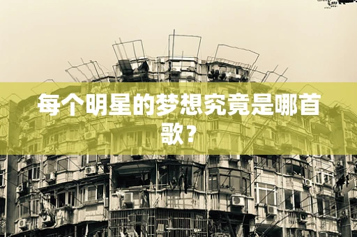 每个明星的梦想究竟是哪首歌？