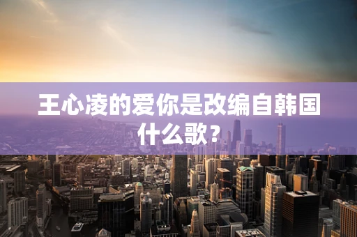 王心凌的爱你是改编自韩国什么歌？