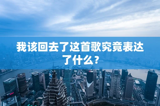 我该回去了这首歌究竟表达了什么？