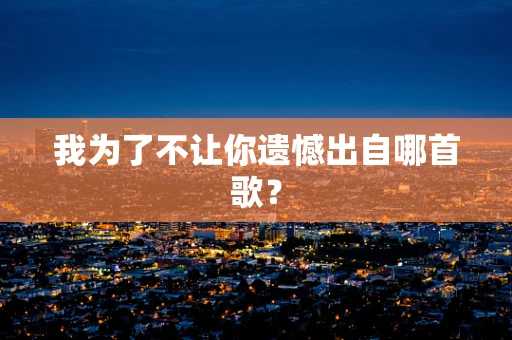 我为了不让你遗憾出自哪首歌？