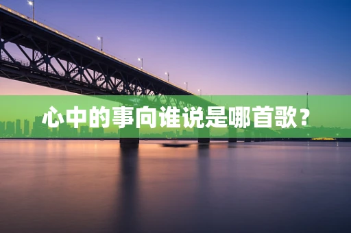 心中的事向谁说是哪首歌？