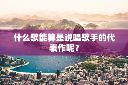 什么歌能算是说唱歌手的代表作呢？