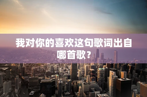 我对你的喜欢这句歌词出自哪首歌？