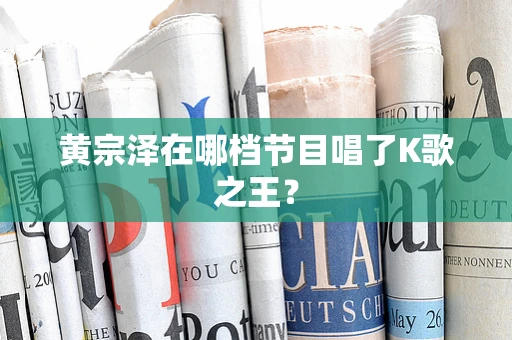 黄宗泽在哪档节目唱了K歌之王？