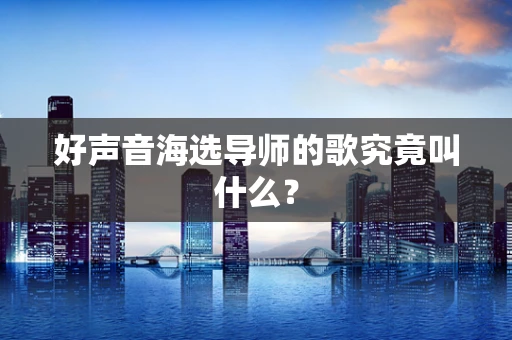 好声音海选导师的歌究竟叫什么？