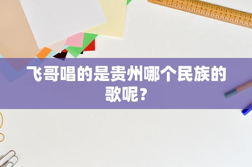 飞哥唱的是贵州哪个民族的歌呢？