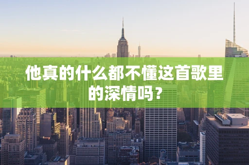 他真的什么都不懂这首歌里的深情吗？