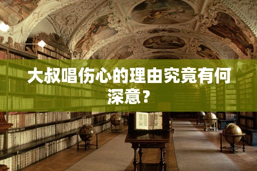大叔唱伤心的理由究竟有何深意？