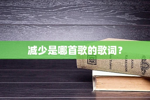 减少是哪首歌的歌词？