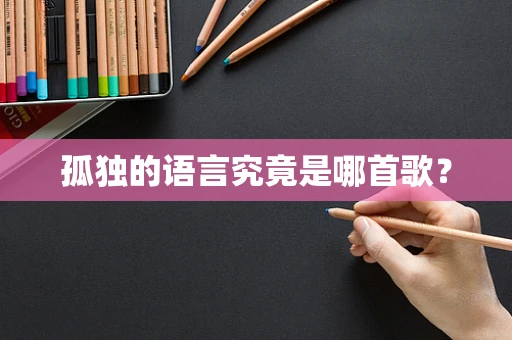 孤独的语言究竟是哪首歌？